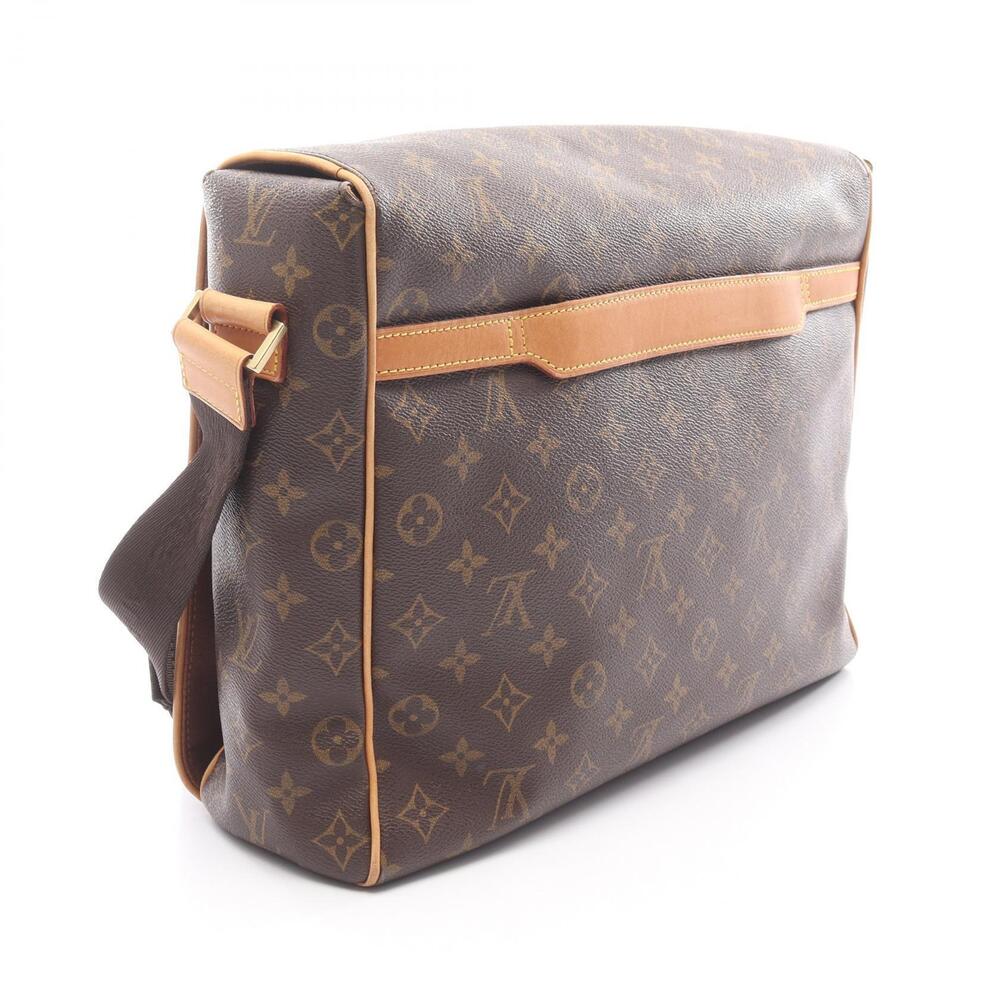 Louis Vuitton Leather Abesses Monogram Canvas Shoulder Brown Bag